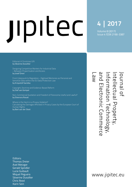 JIPITEC 8 (4) 2017 Cover