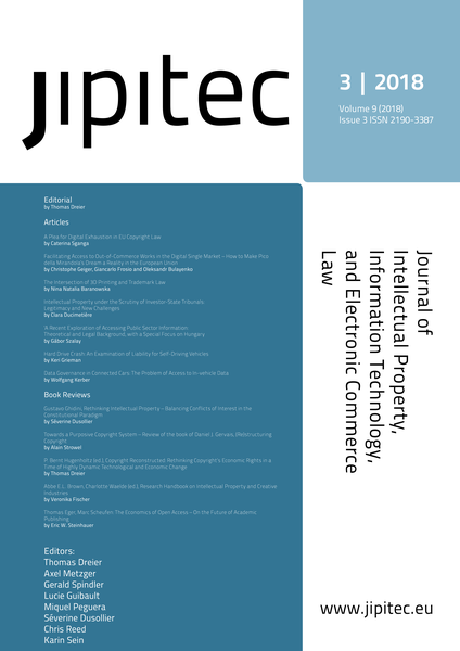 JIPITEC 9 (3) 2018 Cover