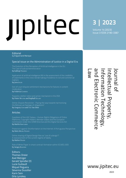 JIPITEC 14 (3) 2023 Cover